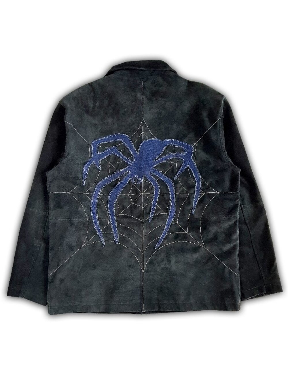 Vintage Upcycled Harley-Davidson Spider Web Suede Leather Jacket